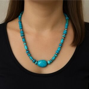 Howlite Turquoise Nugget Necklace